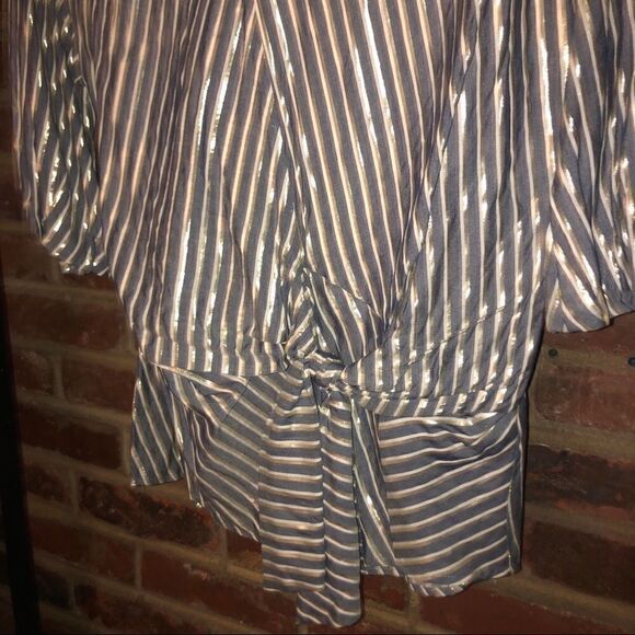 Eva Franco Marin Short Sleeve Striped Blouse - Sz 0 - Picture 6 of 15